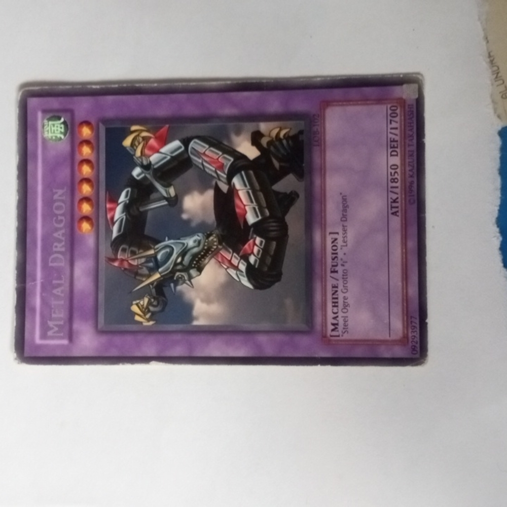 Yugioh LOB-EN102 Metal Dragon rare Legend of Blue Eyes White Dragon OG